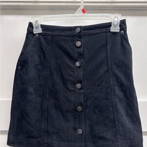 Abercrombie & Fitch Black Vegan Suede Mini Skirt